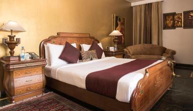 a double bed room with t.v at hotel diplomat new in delhi